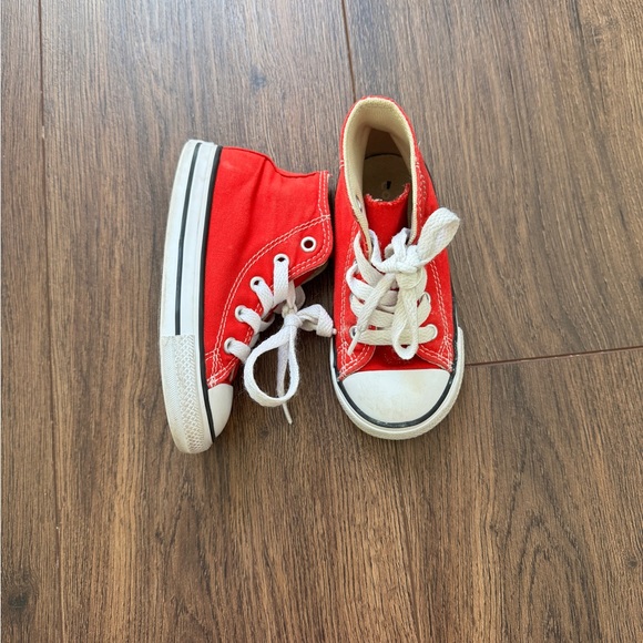 Converse Red High-Top Kids Sneakers - Picture 2 of 6